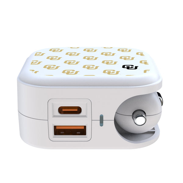 University of Colorado Buffaloes Fashion Pattern 2 in 1 USB Charger Ports.Jpg