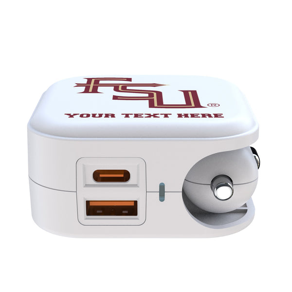 Florida State University Seminoles Athletic Wordmark Personalized Insignia 2 in 1 USB Charger Ports.Jpg