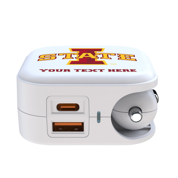 Iowa State University Cyclones Personalized Insignia 2 in 1 USB Charger Ports.Jpg