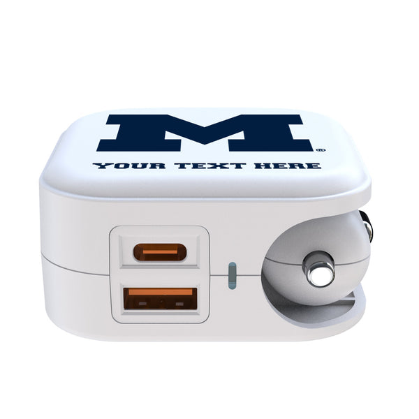 University of Michigan Wolverines Personalized Insignia 2 in 1 USB Charger Ports.Jpg