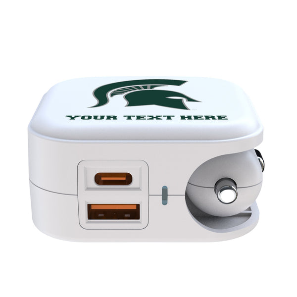 Michigan State University Spartans Personalized Insignia 2 in 1 USB Charger Ports.Jpg