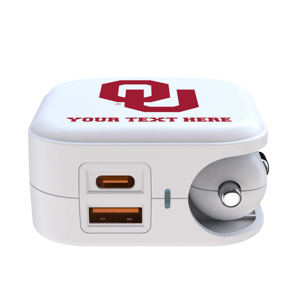 University of Oklahoma Sooners Personalized Insignia 2 in 1 USB Charger Ports.Jpg