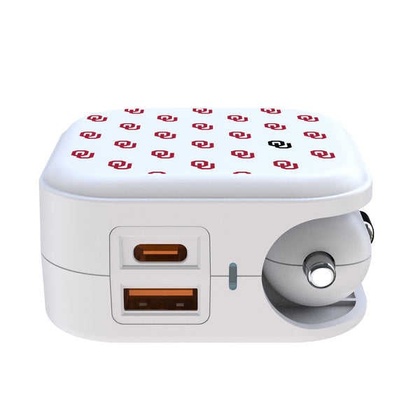 University of Oklahoma Sooners Fashion Pattern 2 in 1 USB Charger Ports.Jpg