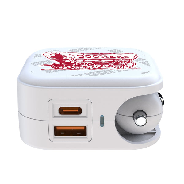 University of Oklahoma Sooners Quadtile 2 in 1 USB Charger Ports.Jpg