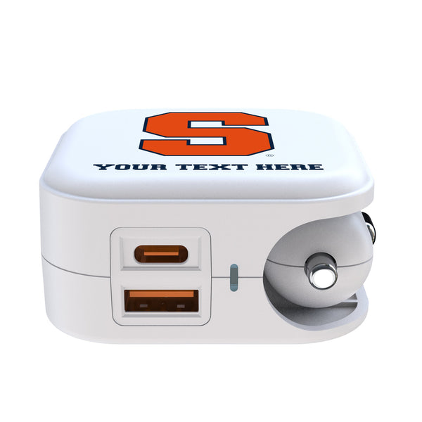 Syracuse University Orange Personalized Insignia 2 in 1 USB Charger Ports.Jpg