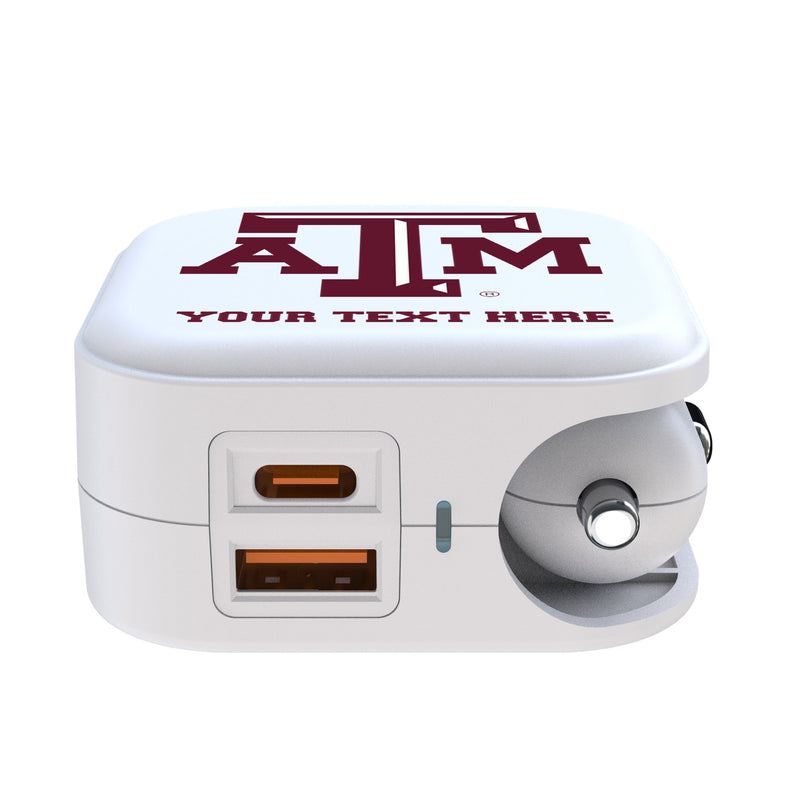 Texas A&M University Aggies Personalized Insignia 2 in 1 USB Charger Ports.Jpg