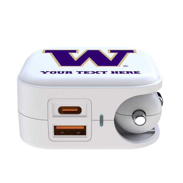 University of Washington Huskies Personalized Insignia 2 in 1 USB Charger Ports.Jpg