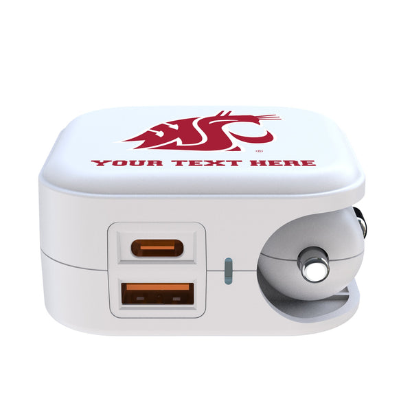 Washington State University Cougars Personalized Insignia 2 in 1 USB Charger Ports.Jpg