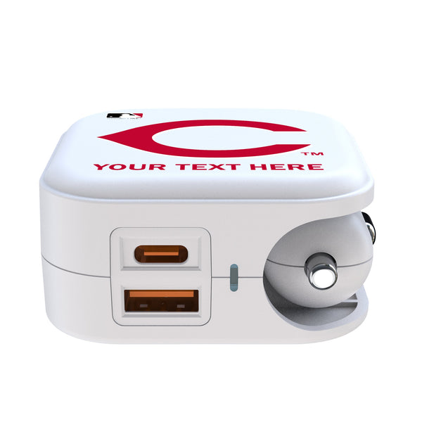 Cincinnati Reds Personalized Insignia 2 in 1 USB Charger Ports.Jpg