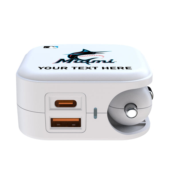 Miami Marlins Personalized Insignia 2 in 1 USB Charger Ports.Jpg