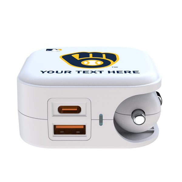 Milwaukee Brewers Personalized Insignia 2 in 1 USB Charger Ports.Jpg
