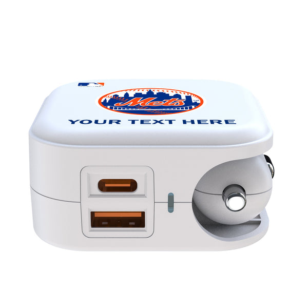 New York Mets Personalized Insignia 2 in 1 USB Charger Ports.Jpg