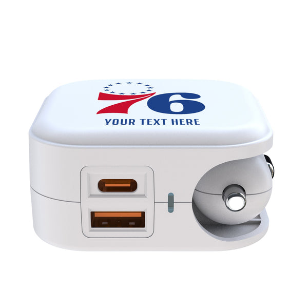 Philadelphia 76ers Personalized Insignia 2 in 1 USB Charger Ports.Jpg