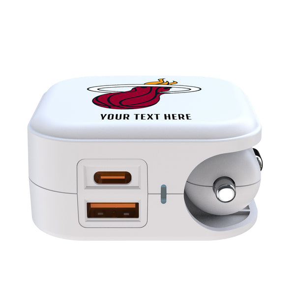 Miami Heat Personalized Insignia 2 in 1 USB Charger Ports.Jpg