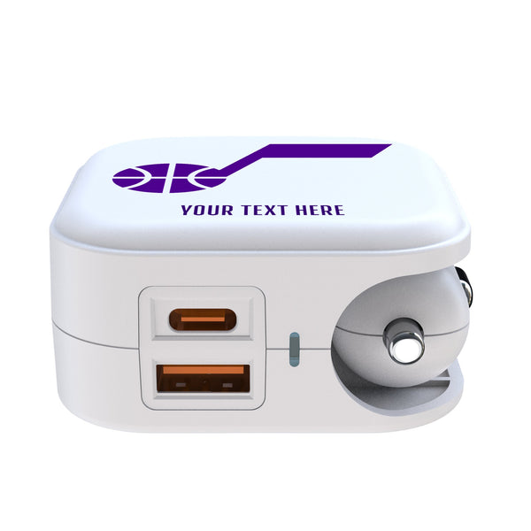 Utah Jazz Personalized Insignia 2 in 1 USB Charger Ports.Jpg