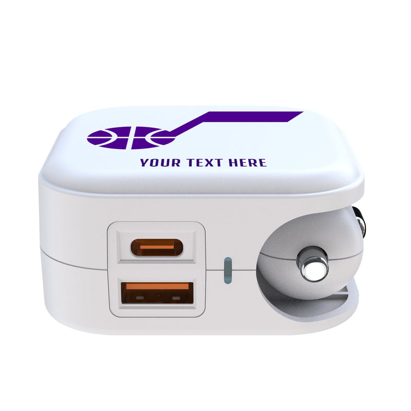 Utah Jazz Personalized Insignia 2 in 1 USB Charger Ports.Jpg