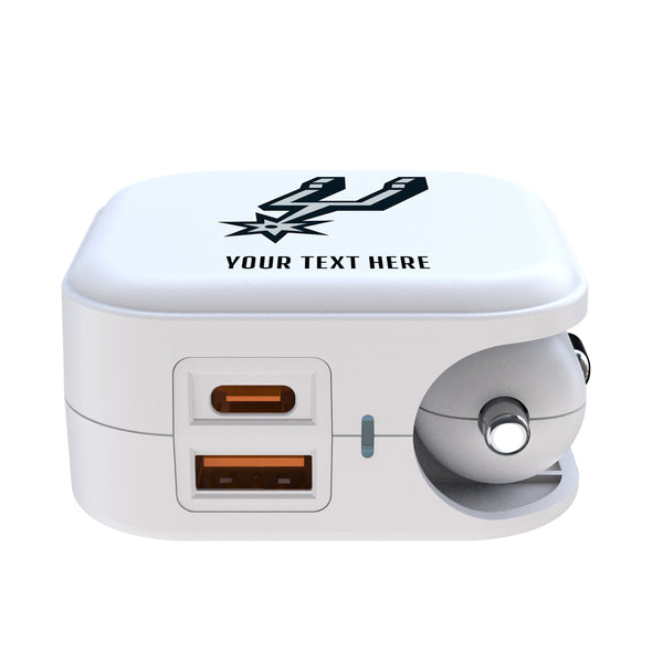San Antonio Spurs Personalized Insignia 2 in 1 USB Charger Ports.Jpg