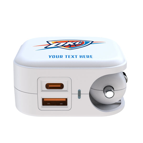 Oklahoma City Thunder Personalized Insignia 2 in 1 USB Charger Ports.Jpg