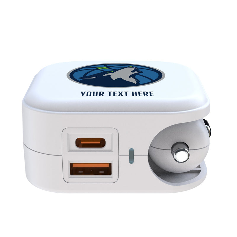 Minnesota Timberwolves Personalized Insignia 2 in 1 USB Charger Ports.Jpg