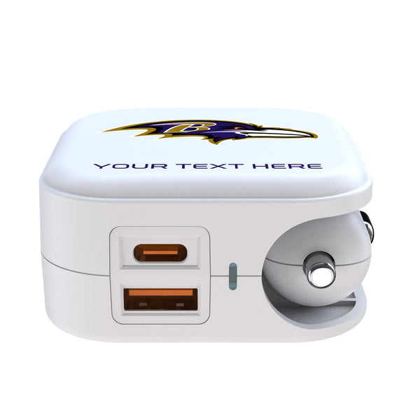 Baltimore Ravens Personalized Insignia 2 in 1 USB Charger Ports.Jpg
