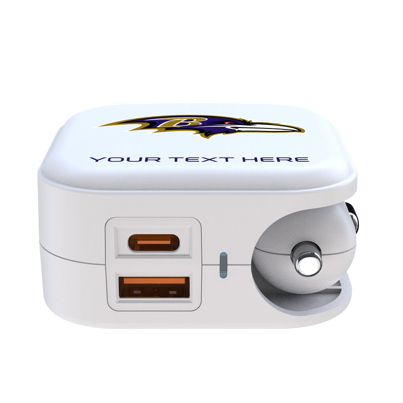 Baltimore Ravens Personalized Insignia 2 in 1 USB Charger Ports.Jpg