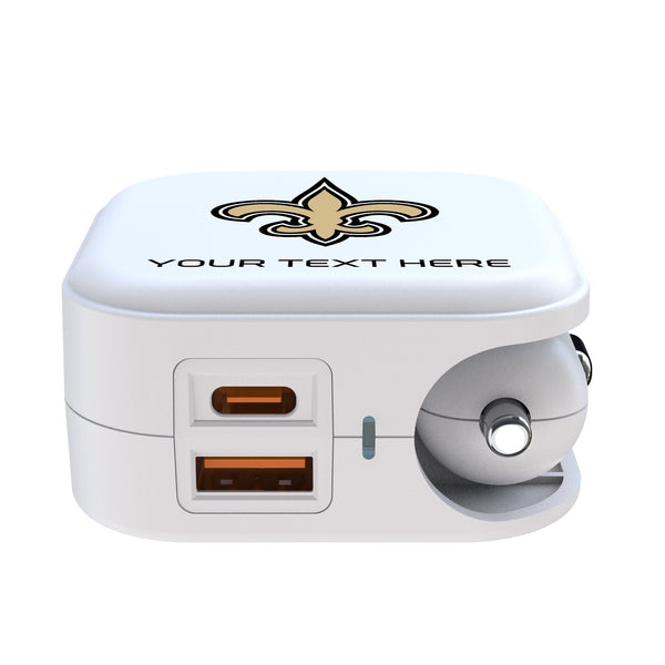 New Orleans Saints Personalized Insignia 2 in 1 USB Charger Ports.Jpg