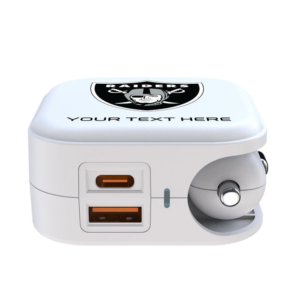 Las Vegas Raiders Personalized Insignia 2 in 1 USB Charger Ports.Jpg