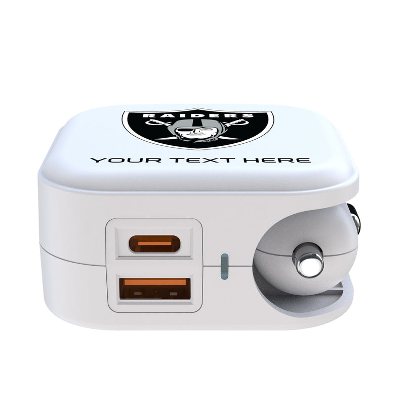 Las Vegas Raiders Personalized Insignia 2 in 1 USB Charger Ports.Jpg