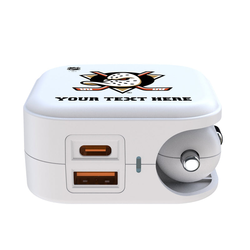 Anaheim Ducks Personalized Insignia 2 in 1 USB Charger Ports.Jpg