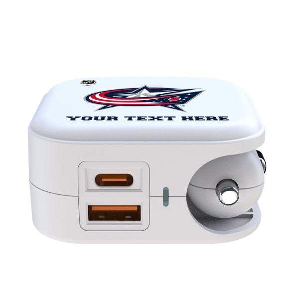 Columbus Blue Jackets Personalized Insignia 2 in 1 USB Charger Ports.Jpg