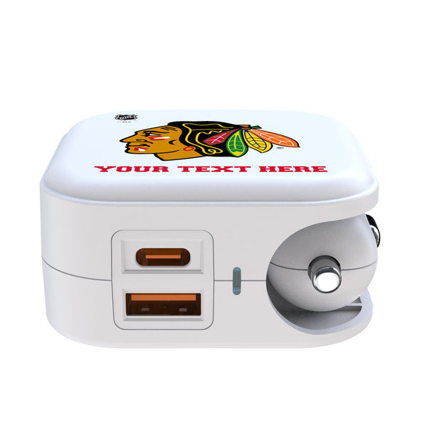 Chicago Blackhawks Personalized Insignia 2 in 1 USB Charger Ports.Jpg