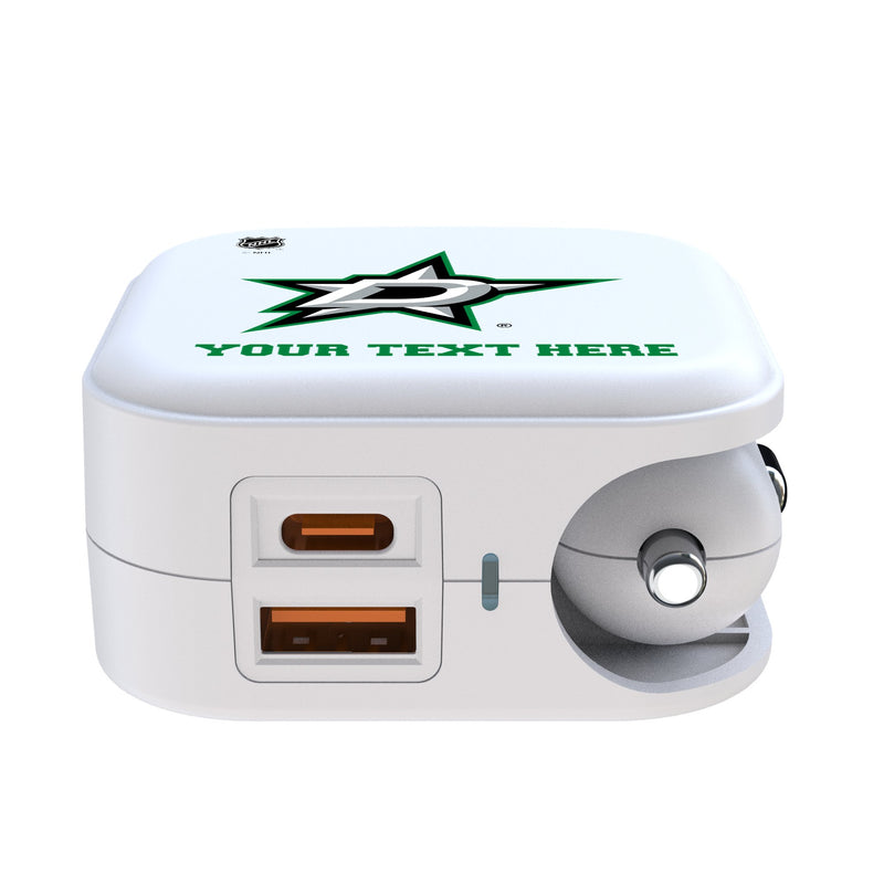 Dallas Stars Personalized Insignia 2 in 1 USB Charger Ports.Jpg