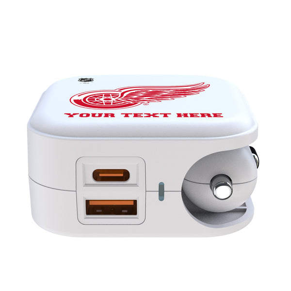 Detroit Red Wings Personalized Insignia 2 in 1 USB Charger Ports.Jpg
