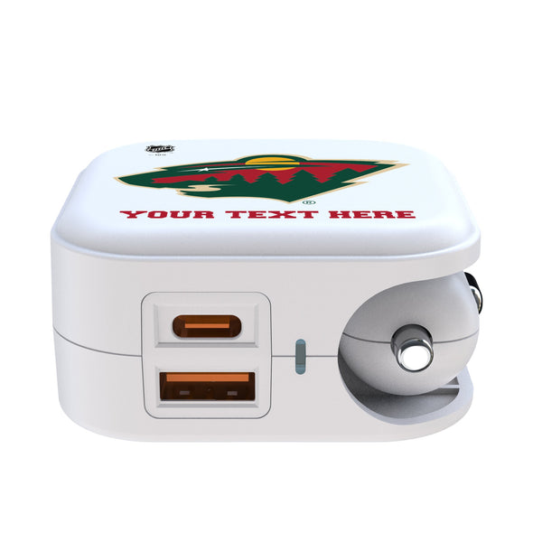 Minnesota Wild Personalized Insignia 2 in 1 USB Charger Ports.Jpg