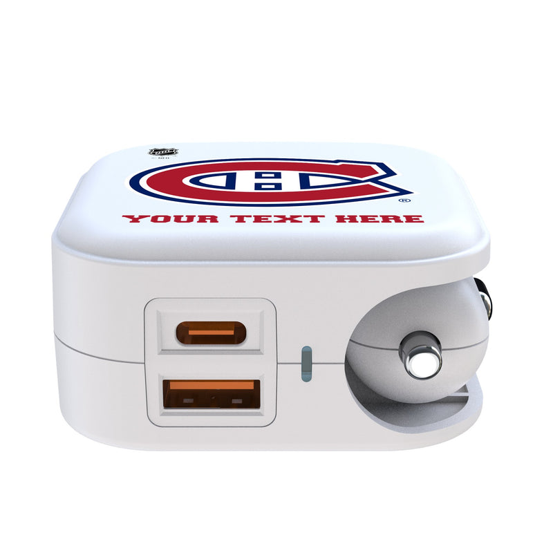 Montreal Canadiens Personalized Insignia 2 in 1 USB Charger Ports.Jpg
