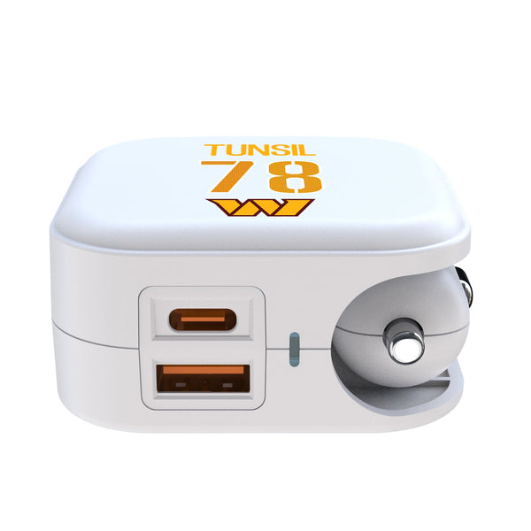 Laremy Tunsil Washington Commanders 78 Game Tactic 2 in 1 USB Charger Ports.Jpg