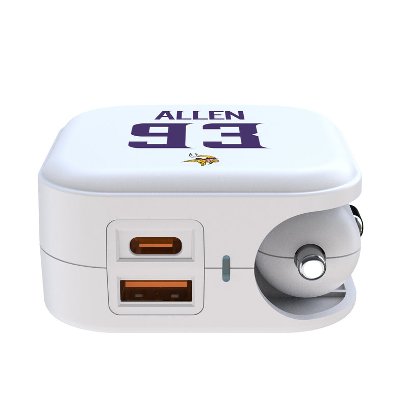 Jonathan Allen Minnesota Vikings 93 Game Tactic 2 in 1 USB Charger Ports.Jpg