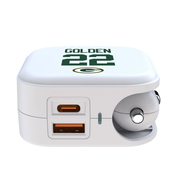 Matthew Golden Green Bay Packers 22 Game Tactic 2 in 1 USB Charger Ports.Jpg