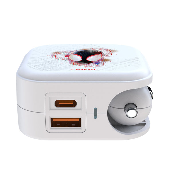 Marvel Miles Morales Badge 2 in 1 USB Charger Ports.Jpg