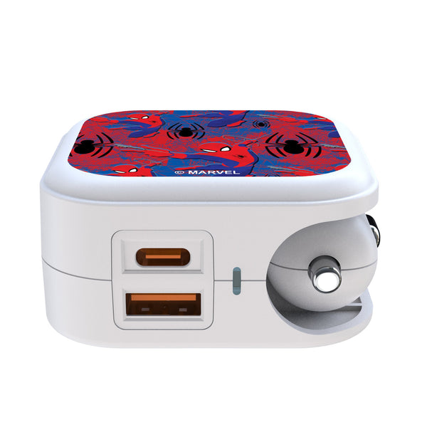 Marvel Spider-Man Pattern 2 in 1 USB Charger Ports.Jpg