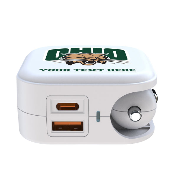 Ohio University Bobcats Personalized Insignia 2 in 1 USB Charger Ports.Jpg
