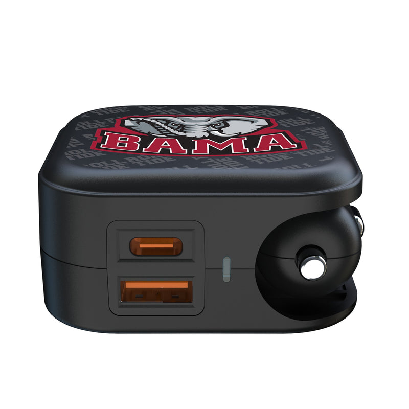 University of Alabama Crimson Tide Script A Quadtile 2 in 1 USB A/C Charger Ports.Jpg