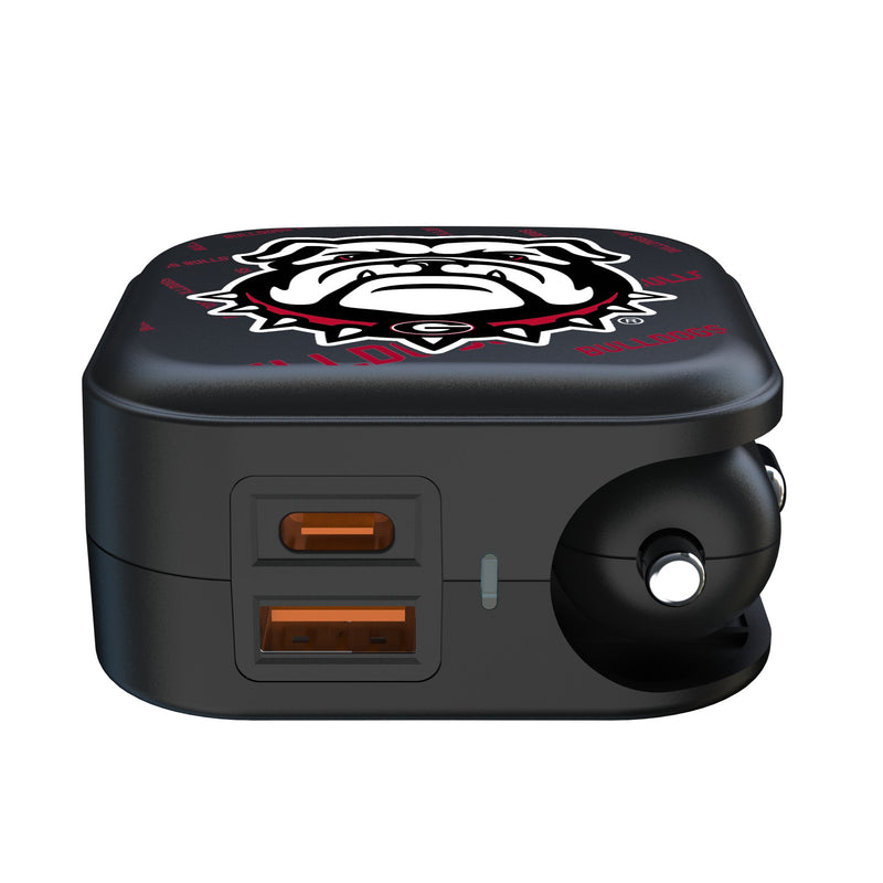 University of Georgia Bulldogs Uga Quadtile 2 in 1 USB A/C Charger Ports.Jpg