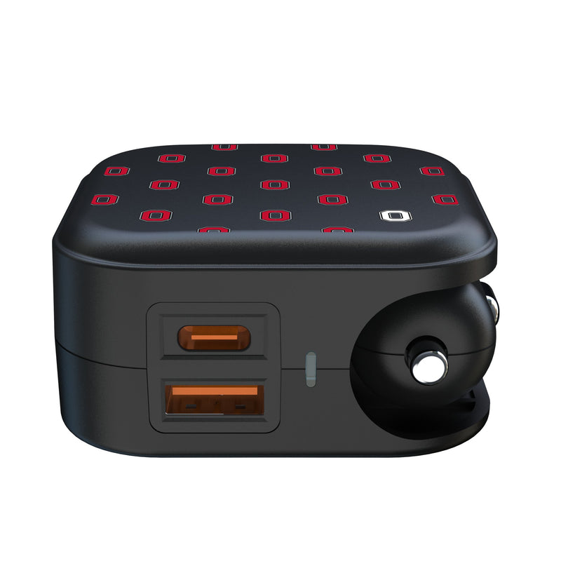 Ohio State University Buckeyes Fashion Pattern 2 in 1 USB A/C Charger Ports.Jpg