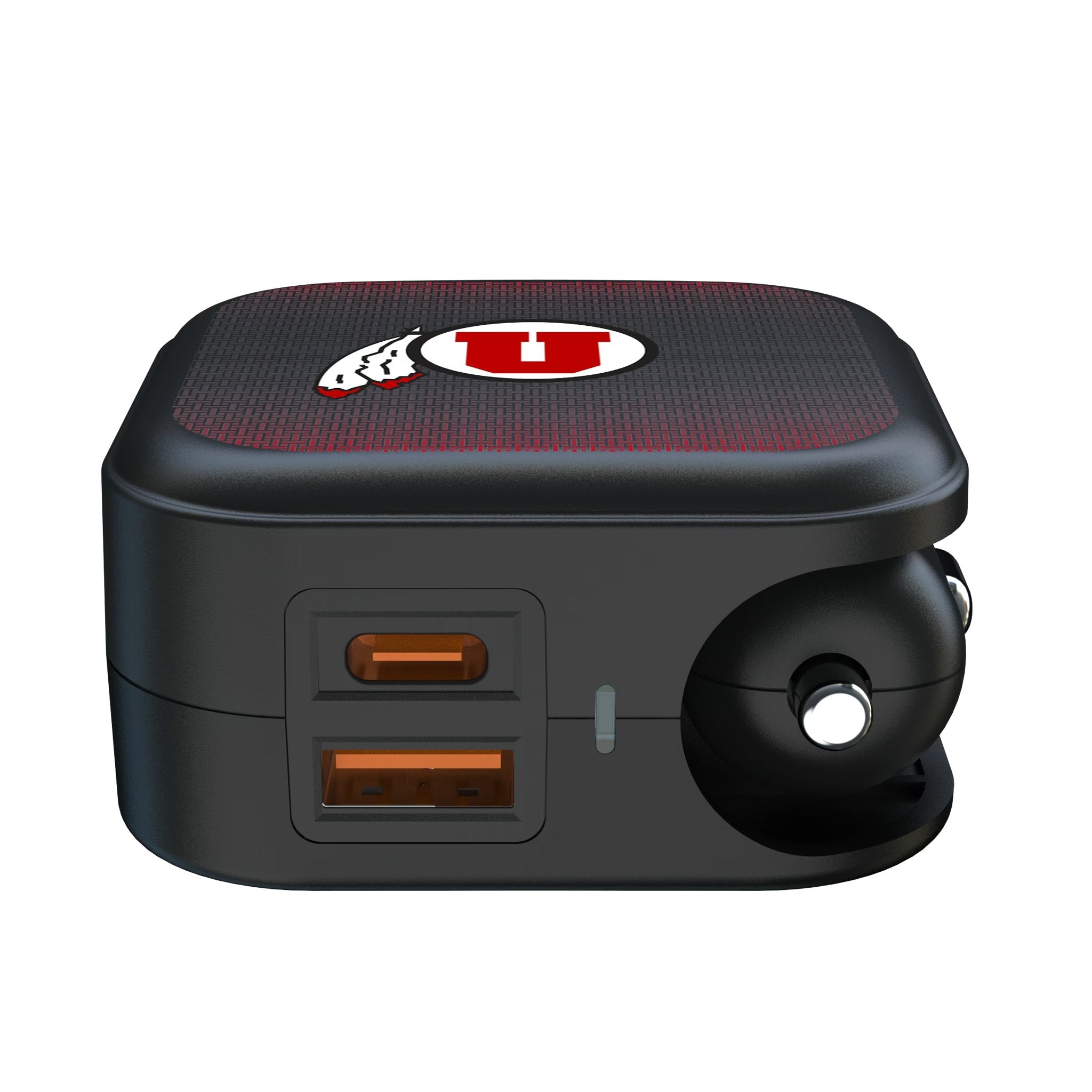 University of Utah Utes Linen 2 in 1 USB A/C Charger Ports.Jpg