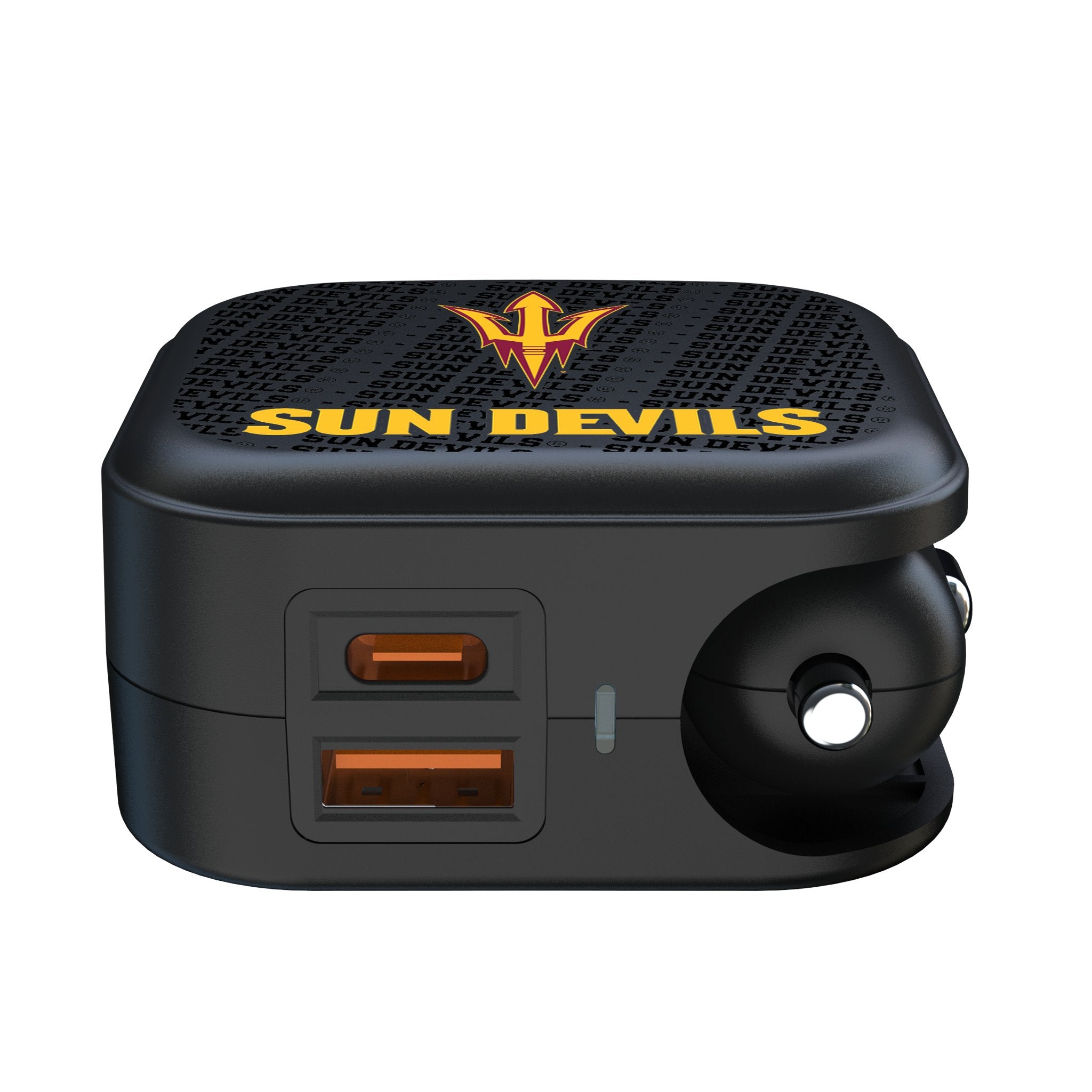 Arizona State University Sun Devils Text Backdrop 2 in 1 USB A/C Charger Ports.Jpg