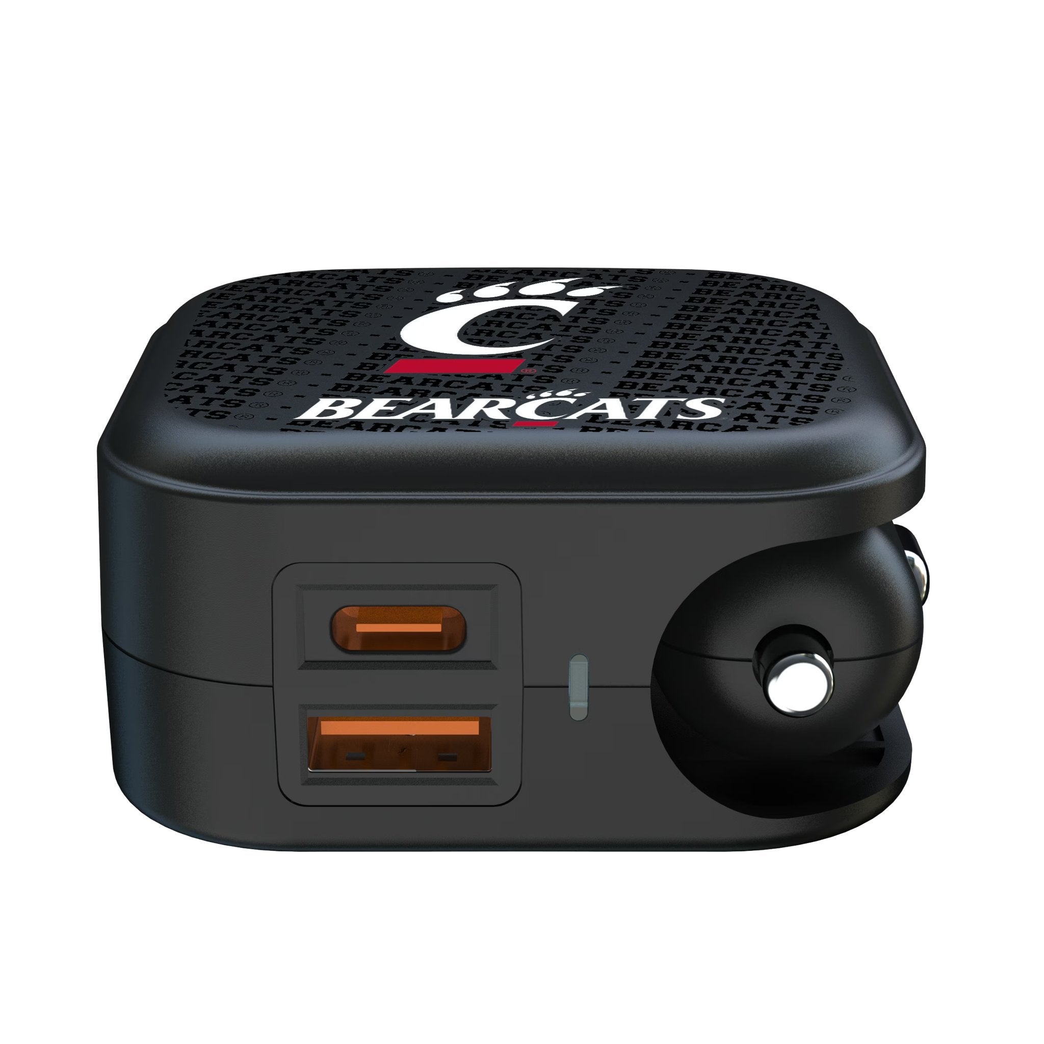 University of Cincinnati Bearcats Text Backdrop 2 in 1 USB A/C Charger Ports.Jpg