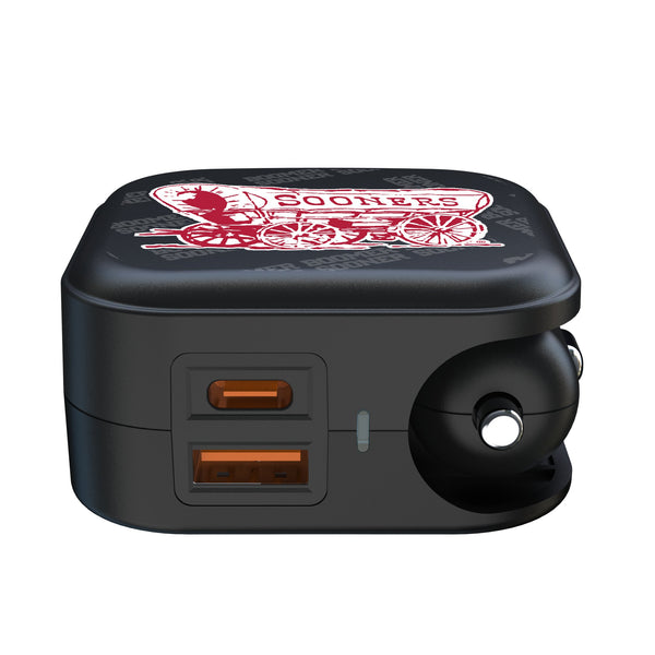 University of Oklahoma Sooners Quadtile 2 in 1 USB A/C Charger Ports.Jpg