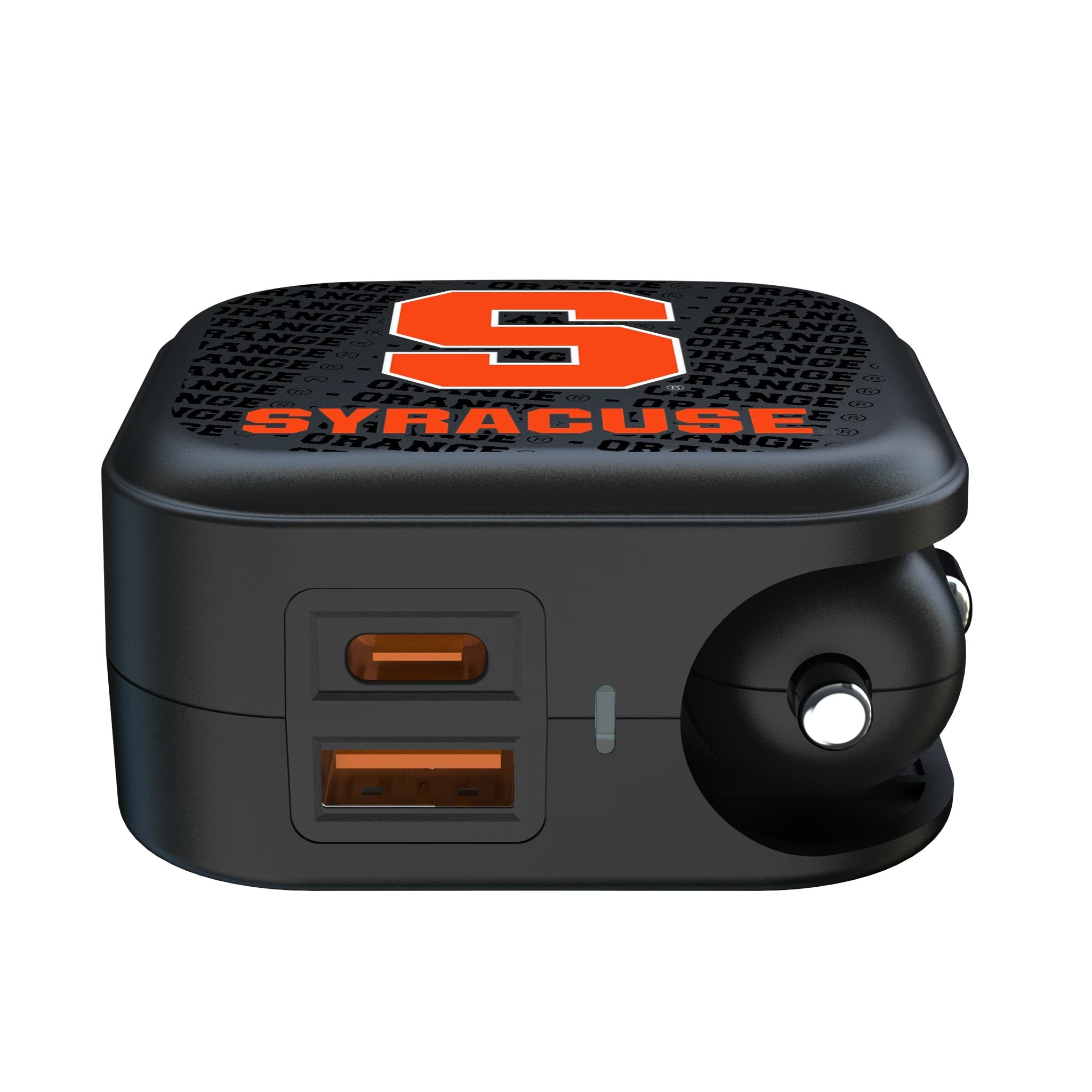 Syracuse University Orange Text Backdrop 2 in 1 USB A/C Charger Ports.Jpg