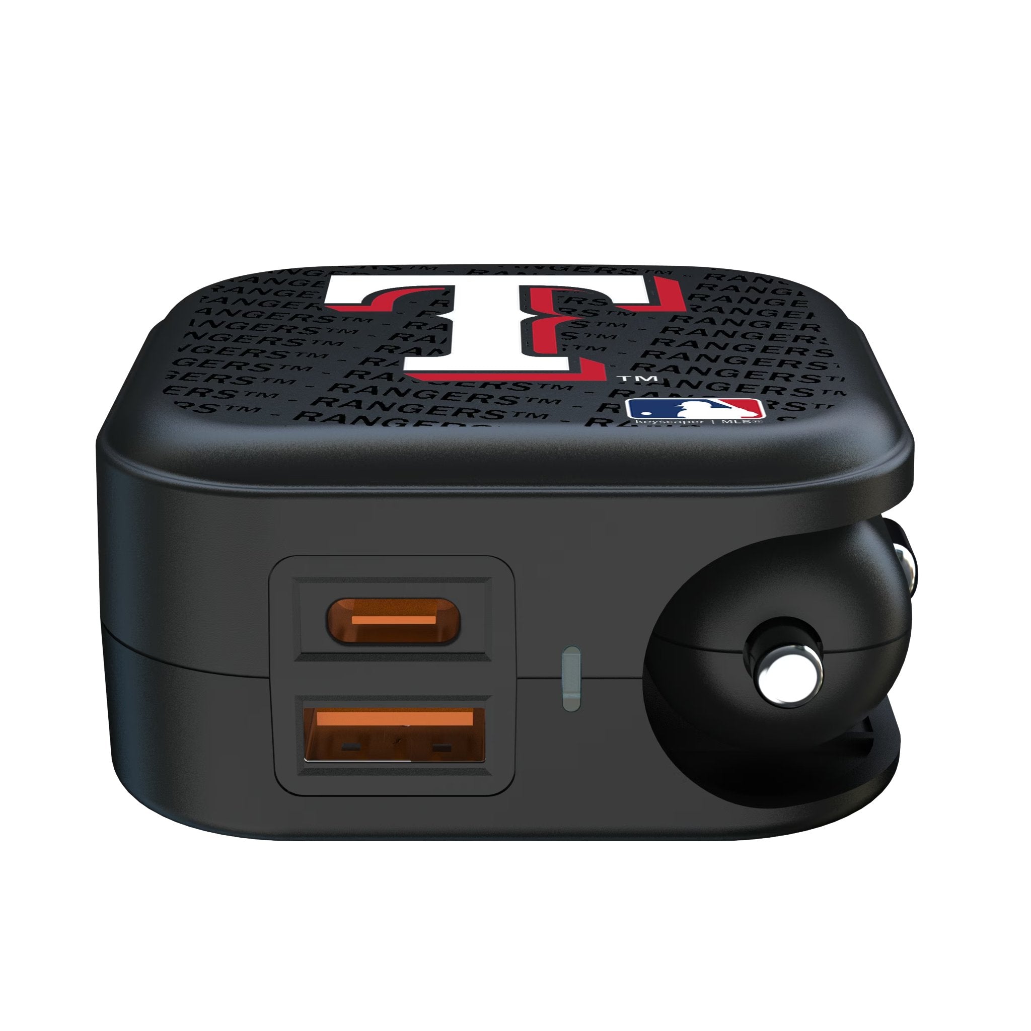 Texas Rangers Text Backdrop 2 in 1 USB A/C Charger Ports.Jpg